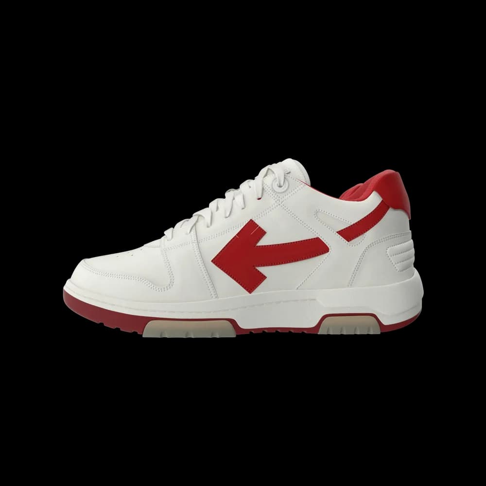 White trainers with red details